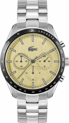 Montre Lacoste Homme 2011271 Boston - Boîtier Acier Argenté & Cadran Doré