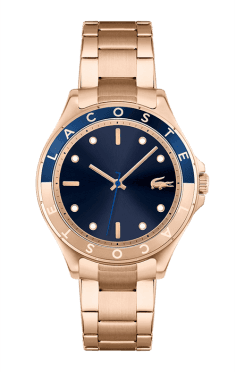 Montre Lacoste Swing 2001268 pour Femme - Cadran Bleu, Bracelet Acier Bicolore Or Rose