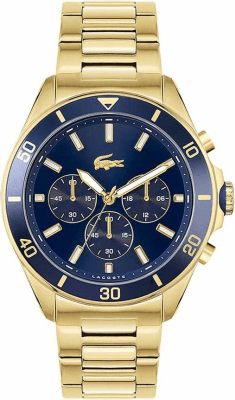Montre Homme Lacoste Tiebreaker 2011151 - Chronographe Acier Doré Cadran Bleu