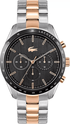 Montre Lacoste Homme Réf. 2011112 - Chronographe Acier Bicolore, Cadran Noir