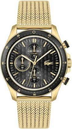 Montre Homme Lacoste 2011254 - Boîtier Bicolore Acier Doré & Bracelet Maille Milanaise