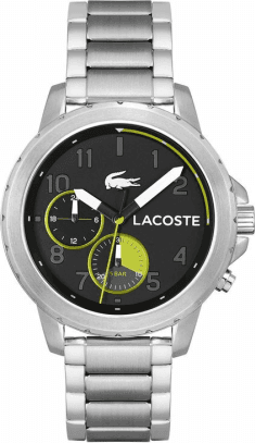 Montre Lacoste Homme 2011207 Endurance - Boîtier Acier Argenté, Cadran Noir