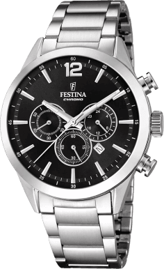 Montre Homme Festina F20343/8 Acier Argenté Cadran Noir Multifonctions Jour-Date