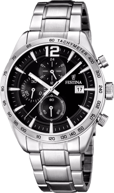 Montre Homme Festina F16759/4 Acier Argenté Cadran Noir Multifonctions