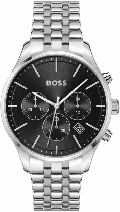 Montre Hugo Boss Avery 1514157 en Acier Argenté avec Cadran Noir Brossé