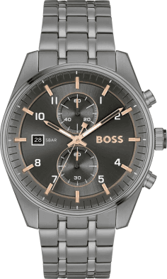 Montre Homme Hugo Boss 1514153 Skytraveller Acier Gris Mat / Cadran Noir