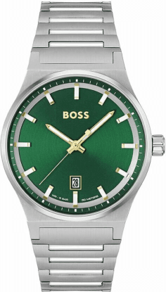Montre Homme Hugo Boss 1514079 Candor - Cadran Vert Soleillé - Bracelet Acier Brossé