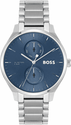 Montre Homme Hugo Boss 1514106 Acier Argenté Cadran Bleu Texturé