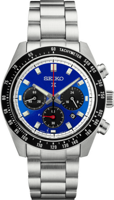 Montre Homme Seiko Prospex Speedtimer SSC931 Chronographe Solaire Cadran Bleu Acier