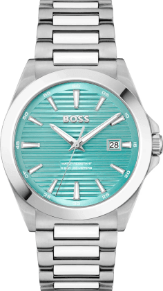 Montre Homme Hugo Boss 1514171 Strike - Cadran Turquoise & Bracelet Acier Argenté