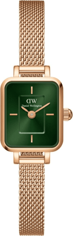 Montre Femme Daniel Wellington DW00100648 Quadro Mini Cadran Vert Acier Or Rose