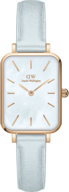 Montre Femme Daniel Wellington Quadro Bluebell DW00100638 - Cadran bleu nacré, boîtier or rose
