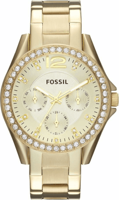 Montre Femme Fossil ES3203 en Acier Poli Coloris Or et Strass