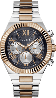 Montre Guess Homme GW0703G4 Equity Acier Bicolore Argent/Or Rose, Cadran Anthracite