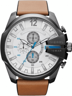 Montre Homme Diesel DZ4280 Mega Chief avec bracelet en cuir marron