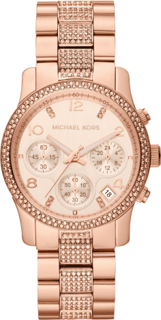 Montre Femme Michael Kors MK5827 Runway - Cadran et Bracelet Acier Or Rose avec Cristaux