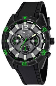 Montre Homme Lotus Chrono L10114/3 Noire et détails verts