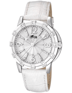 Montre Femme Lotus L15745/1, Cadran et Bracelet Cuir Blanc