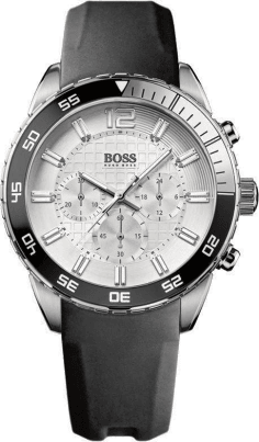 Montre Homme Hugo Boss Iconic 1512805 - Boîtier Silicone Noir 44mm, Bracelet Caoutchouc