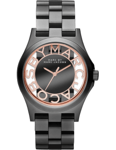 Montre Femme Marc Jacobs Henry Skeleton MBM3254 en Acier Gris Foncé