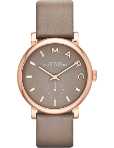 Montre Femme Marc Jacobs MBM1266 - Boîtier Or Rose, Cadran et Bracelet Cuir Gris
