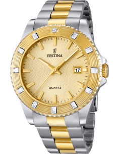 Montre Femme Festina F16688/2 Acier Bicolore Argent/Doré avec Zircons