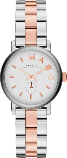 Montre Femme Marc Jacobs Baker MBM3331 en Acier Bicolore Argenté et Or Rose