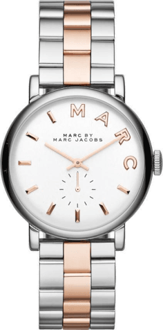 Montre Femme Marc Jacobs Baker MBM3312 Cadran Blanc Bracelet Or Rose