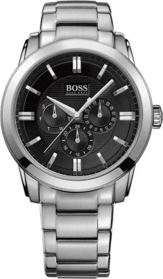 Montre Homme Hugo Boss 1512893 Cadran Noir Acier Argenté