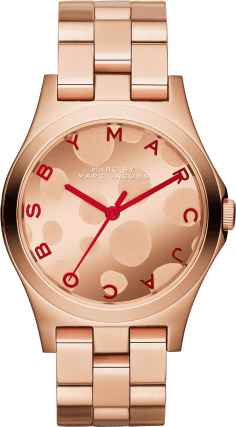 Montre Femme Marc Jacobs Henry MBM3268 en Acier Doré Rose à Motifs Bulles