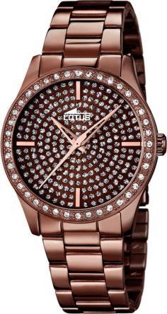 Montre Femme Lotus Trendy L18137/1 - Boîtier et bracelet acier inoxydable couleur chocolat