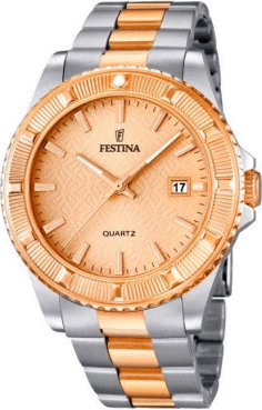 Montre Femme Festina F16685/2 Boyfriend Bicolore Acier Argent et Or Rose