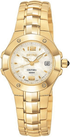 Montre Femme Seiko SXD722P1 Coutura - Cadran Nacre & Acier Bicolore Or