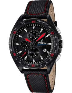 Montre Homme Festina Sport F16847/2 Cadran Gris Bracelet Cuir Noir