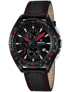 Montre Homme Festina F16847/4 Chronographe Sport Cuir Noir